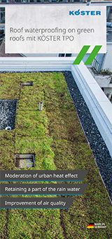 Roof waterproofing on green roofs mit KÖSTER TPO